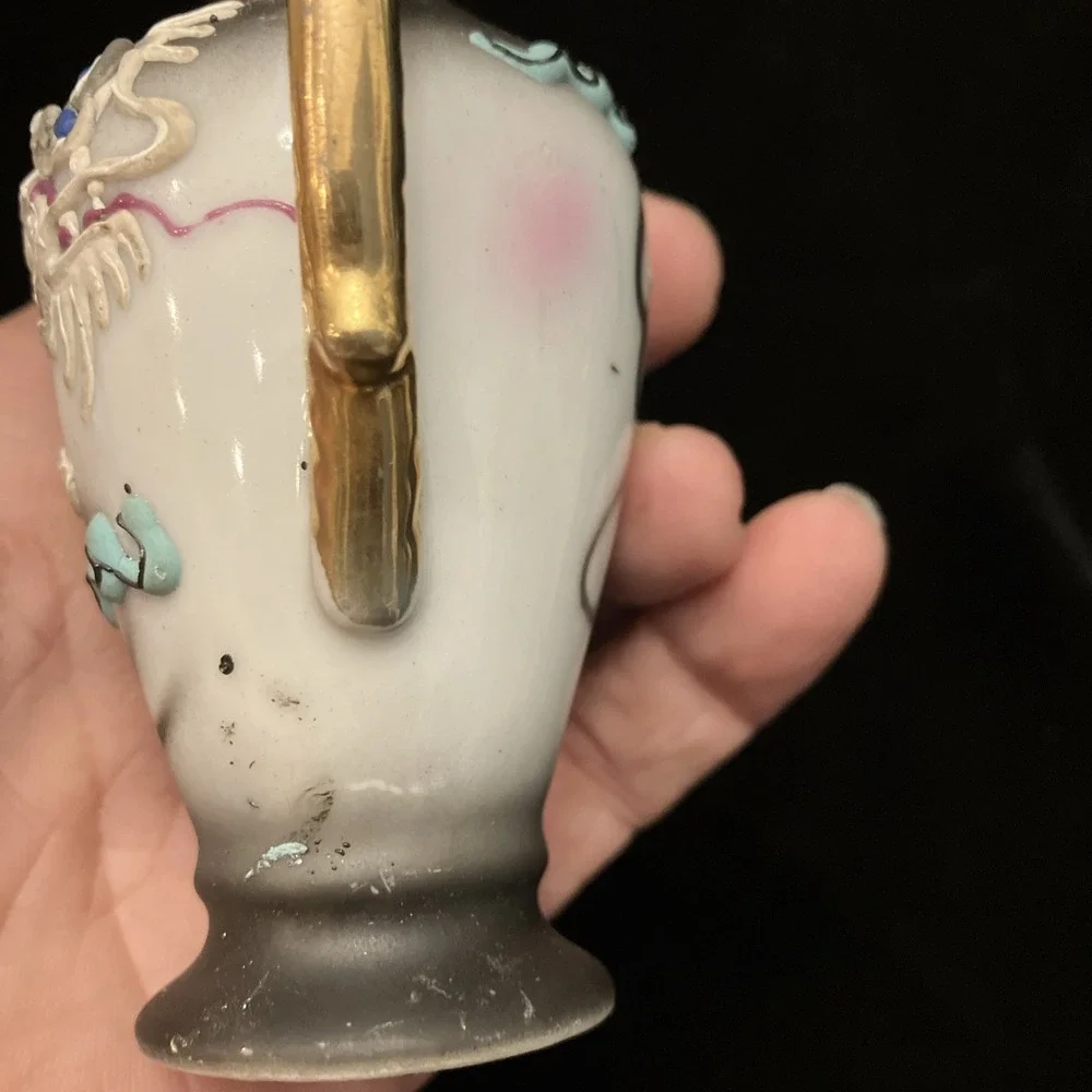 VTG Royal Moriage Dragon Ware Satsuma Mini Urn Vase Hand Painted 3.5